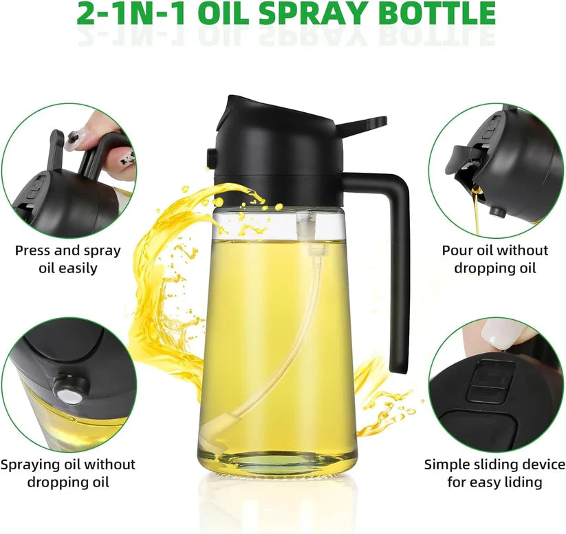 2-in-1 Glass Oil Sprayer and Dispenser Bottle- FYNESOL™