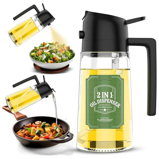2-in-1 Glass Oil Sprayer and Dispenser Bottle- FYNESOL™
