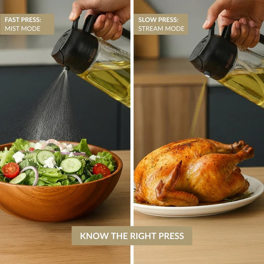 2-in-1 Glass Oil Sprayer and Dispenser Bottle- FYNESOL™