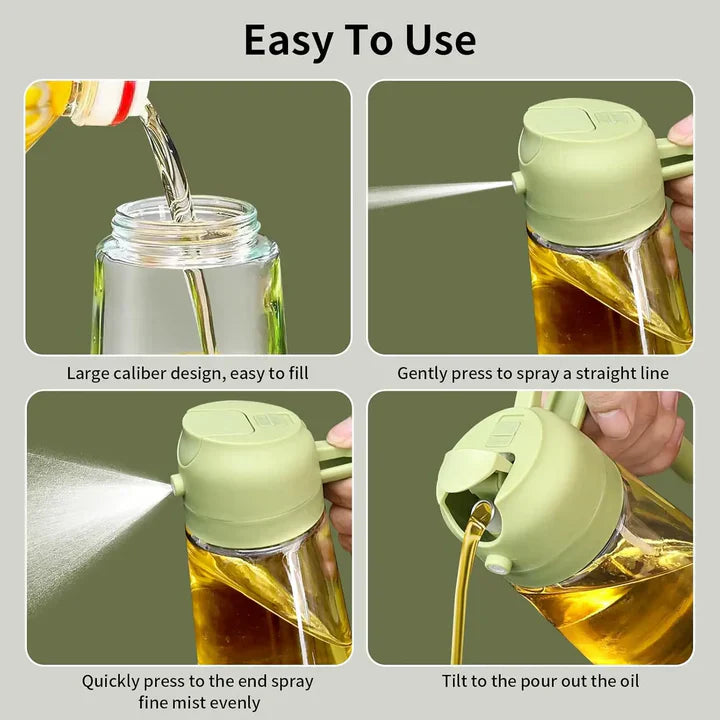 2-in-1 Glass Oil Sprayer and Dispenser Bottle- FYNESOL™